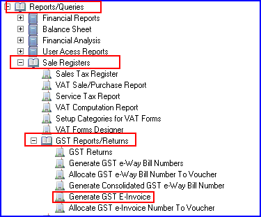 Generate GST e-Invoice